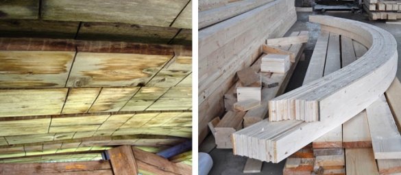 Στη γραμμή αναδίπλωσης ξυλείας μπορεί να κάνει ειδικές περικοπές - «κωνικό» ή «στο πλαίσιο». Αυτό απλοποιεί τη διαδικασία της κάμψης του ξύλου.