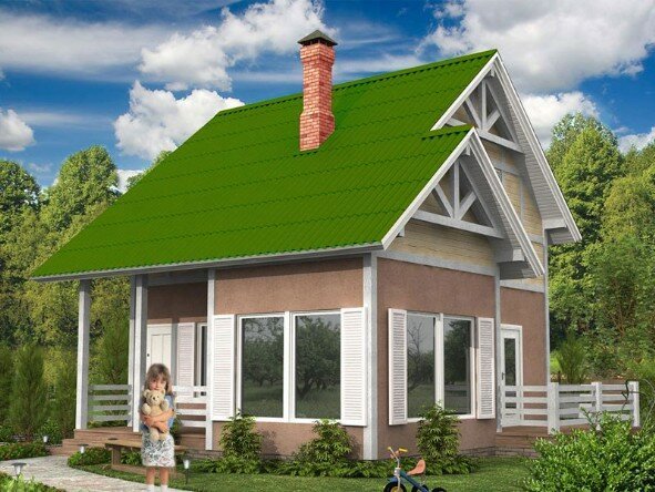 Μπροστά από το σπίτι με μια πράσινη στέγη. Πηγή φωτογραφιών: dom-bt.com