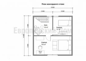 Σπίτι 6x6 με τρία ευρύχωρα υπνοδωμάτια