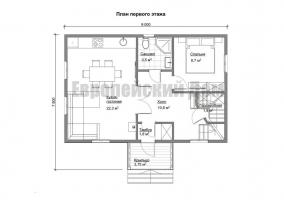 Οικονομική Μελέτη trehfrontonnom σπίτι 6x9 m, με 4 υπνοδωμάτια